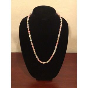Pretty Pastel Vintage Freshwater Pearl Torsade Necklace 24”